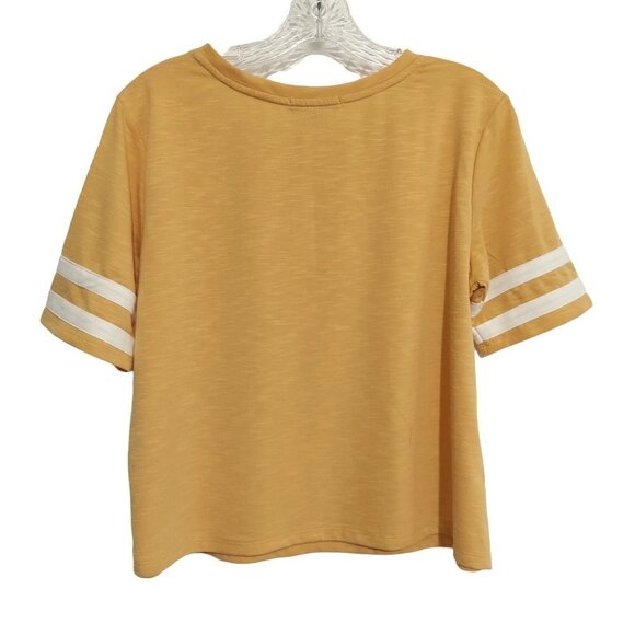 Inspired Hearts Women's Crew Neck Heathered Sporty Crop Top - Picture 2 of 5